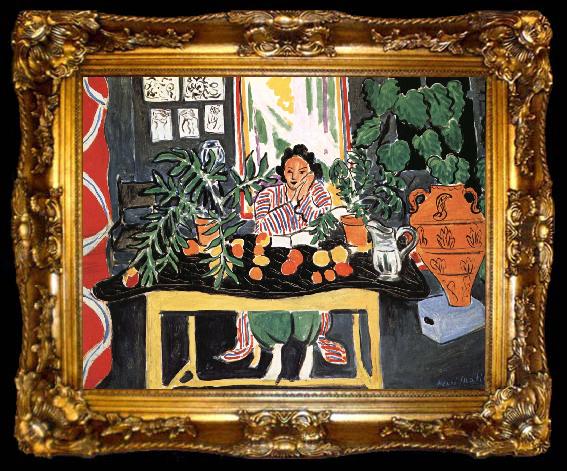 framed  Henri Matisse Woman with vase, ta009-2